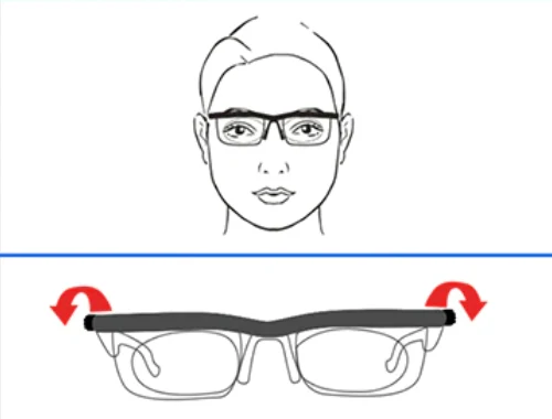 Step 1 of using Flex Vision glasses