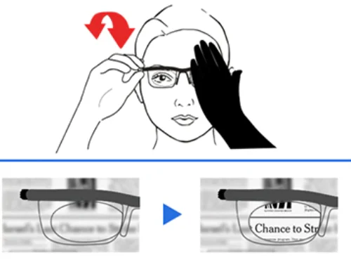 Step 2 of using Flex Vision glasses