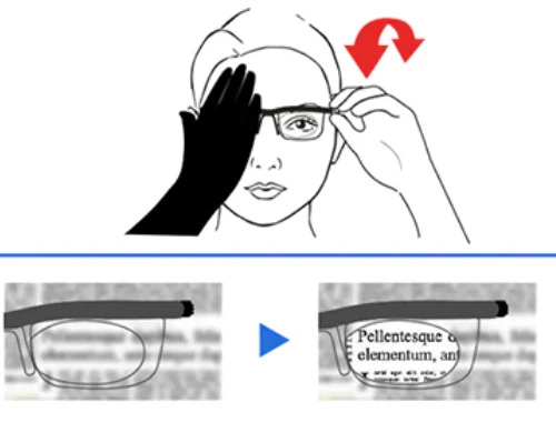 Step 3 of using Flex Vision glasses